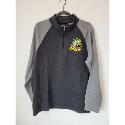Oregon Ducks Quarter Zip Colorblock Sweatshirt   Men's Large