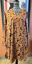 Lot (3) 3/4-Long Sleeve Tunic Dresses Mid Length Various Prints NWOT ALL SIZE L