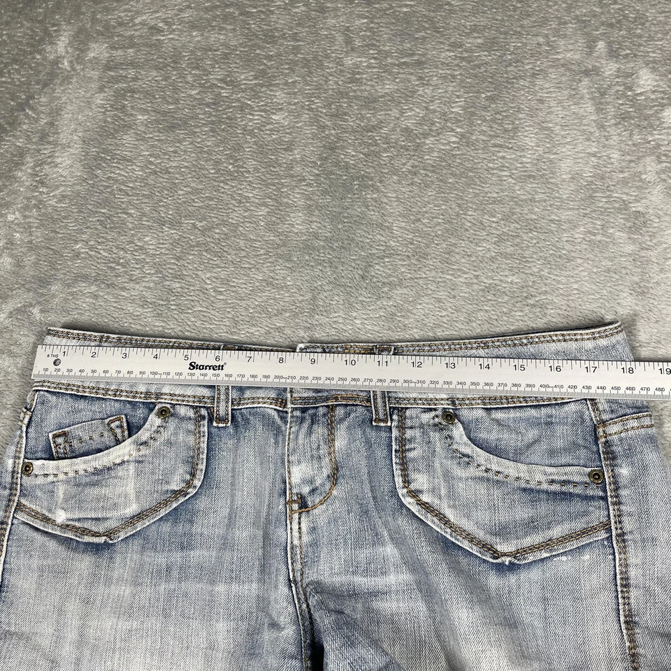 Pantalones Cortos Mudd Para Mujer Junior 15 Denim Envejecido Lavado Ligero Solapa Bolsillos DBJM1031 Foto 4 de 4