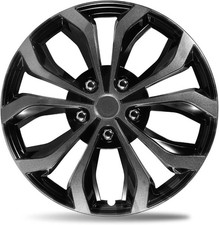 4 15 Inch Dual-Tone Black Gunmetal Gray Wheel Covers Hubcaps for Steel Wheels