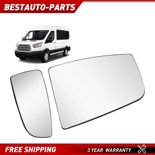 Heated Mirror Glass Set Upper & Lower RH Passenger Side for Ford Transit Van 150
