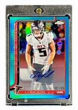 Drake London 2025 NFL Topps Chrome Football Auto True Aqua Refractor /199 #BA-DL