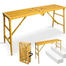 Foldable Scaffolding Platform, Yellow, 59"L x 15"W, 770 Lbs Capacity
