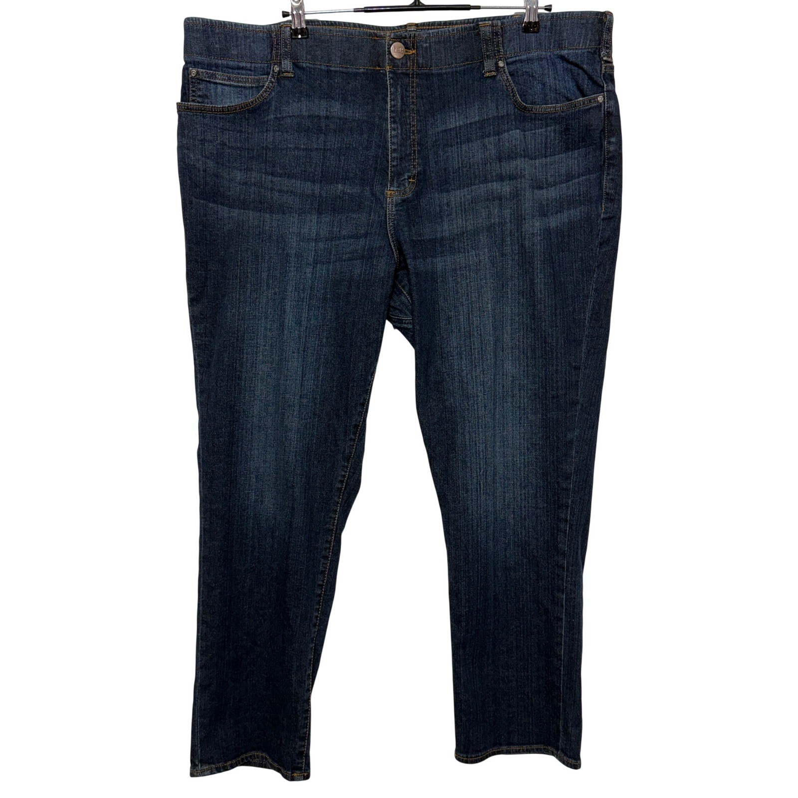 S 46x30 Blue Denim Extreme Motion Straight Fit Tapered Leg S
