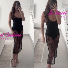 ZARA WOMAN NWT FW25/26 BLACK LACE MIDI SKIRT ALL SIZES 5070/001/800