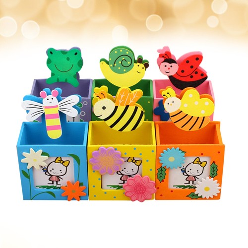 Cartoon Animal Wooden Desktop Pen Pencil Holder Stationery Organizer for Home - Picture 8 of 11