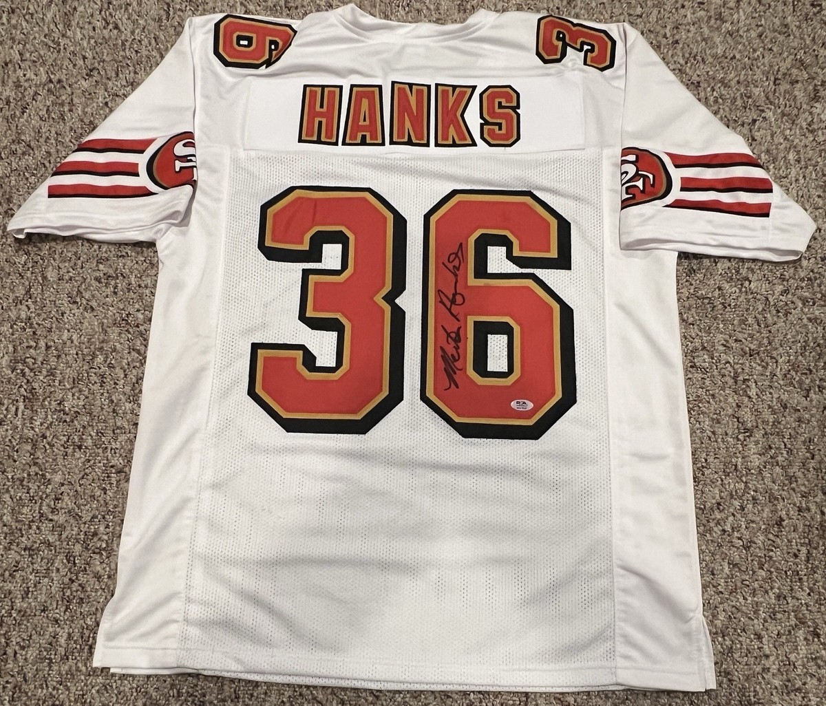【サイン入り★マッチウォーン】2016広州恒大CFA#7 アラン選手 MERTON HANKS Signed Autographed Auto San Francisco 49ers Custom XL