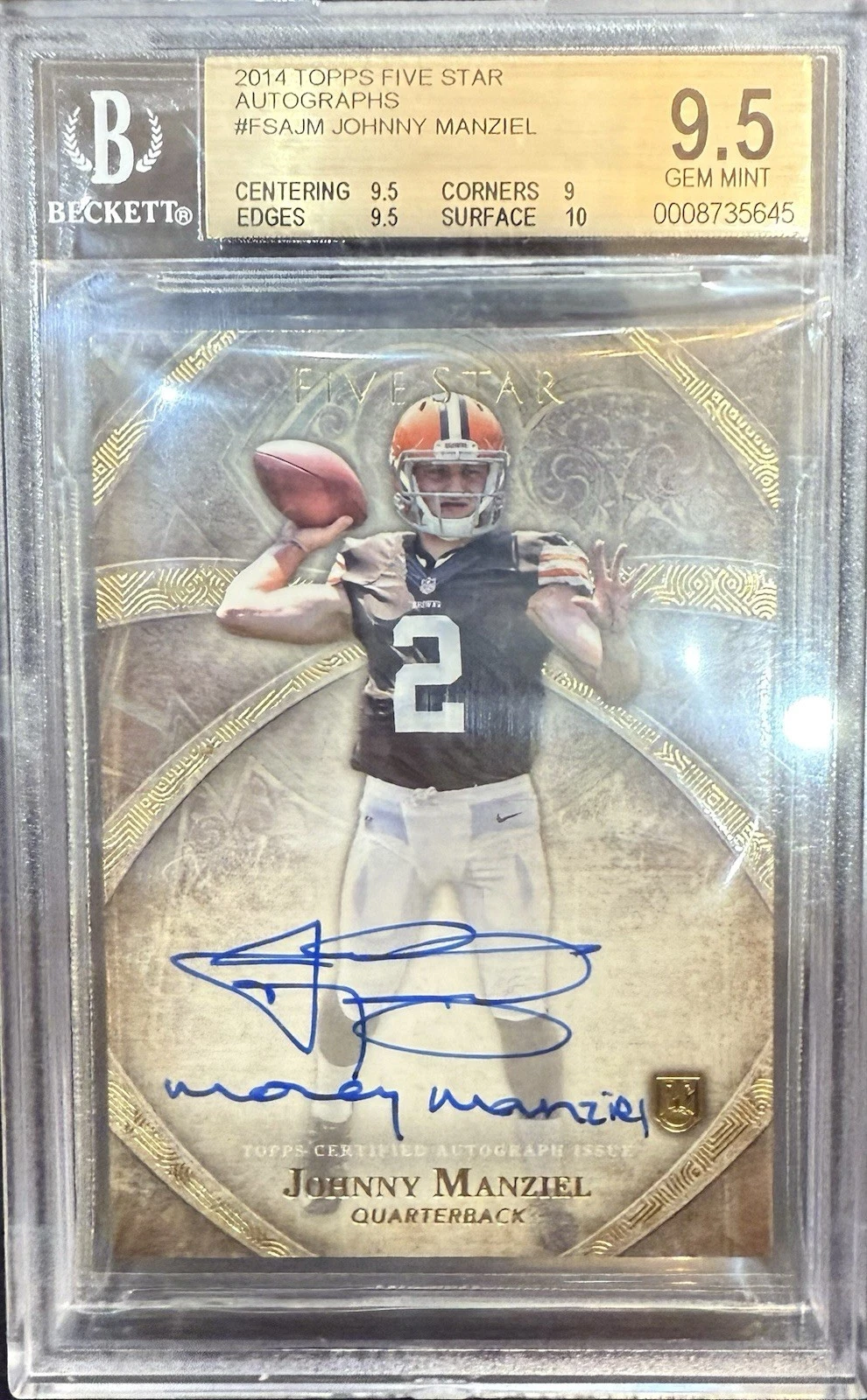 Johnny Manziel Topps Five Star Autographs #JM Rainbow