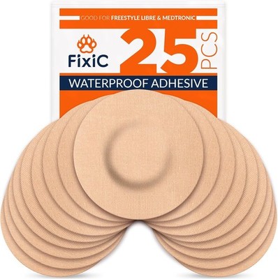 FixiC Freestyle Adhesive Patches 25 PCS   Good for 25 Count (Pack of 1), Tan 