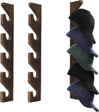 2 Pack Wall Mounted Baseball Hat Rack Vertical Hat Cap Holder Display for Closet