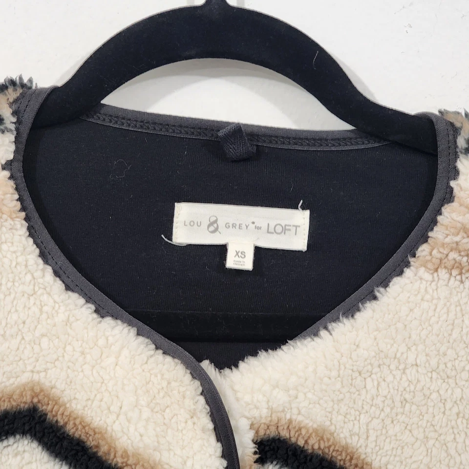 Abrigo Lou & Grey Ski Lodge Acogedor Sherpa Polar Chaqueta De Gran Tamaño Chamarra Talla XS Foto 4 de 4