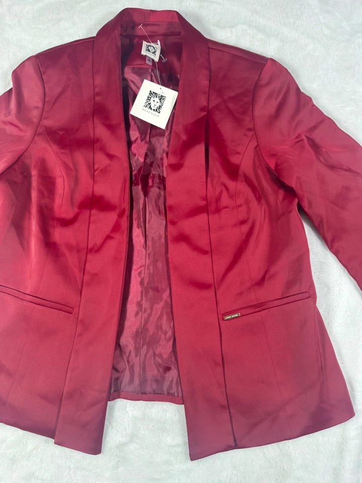 Anne Klein Open Front Women’s Blazer Titian Red Size M - Image 3 of 4