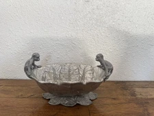 2005 Arthur Court Aluminum Monkey & Banana Palm Nut Dish From Neiman Marcus.