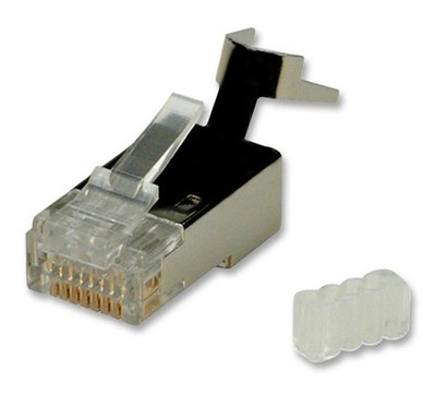 ROLINE - Modular RJ45 Plug, Cat6, STP, 8P8C, Shielded, Solid Wire - 10 Pack
