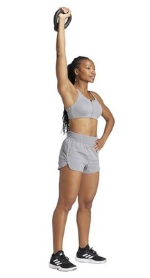 Adidas Pacer  Lux  Women Shorts IS1668 Gray Running/ Trainning Sz L NWT