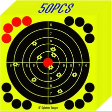 8" Splatter Targets Stickers for Shooting Range, 50 Pcs Self Adhesive Shooting P