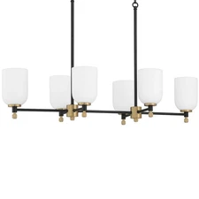 Craftmade 60376 Council 6 Light 15"W Linear Pendant - Black