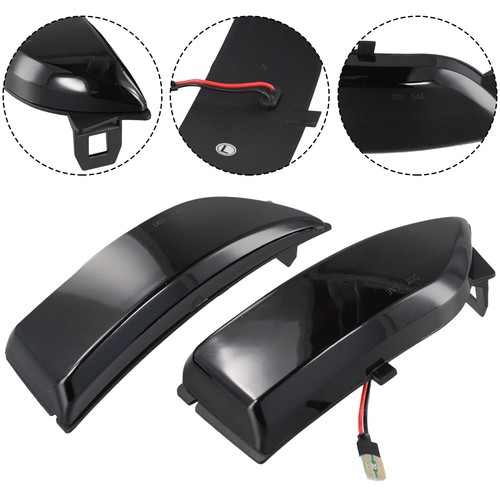 New Dynamic Turn Signal Lights LED Left & Right Side Mirror Light Smoked Black - Picture 9 of 12