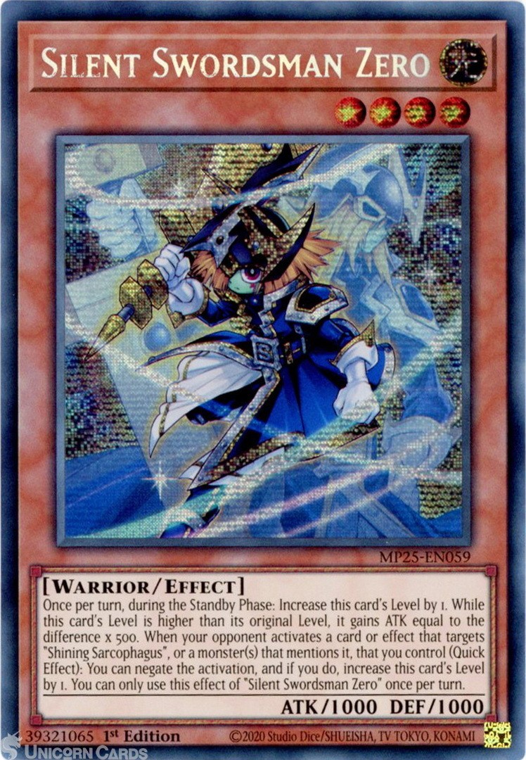 MP25-EN059 Silent Swordsman Zero : Prismatic Secret Rare 1st Edition Mint YuGiOh