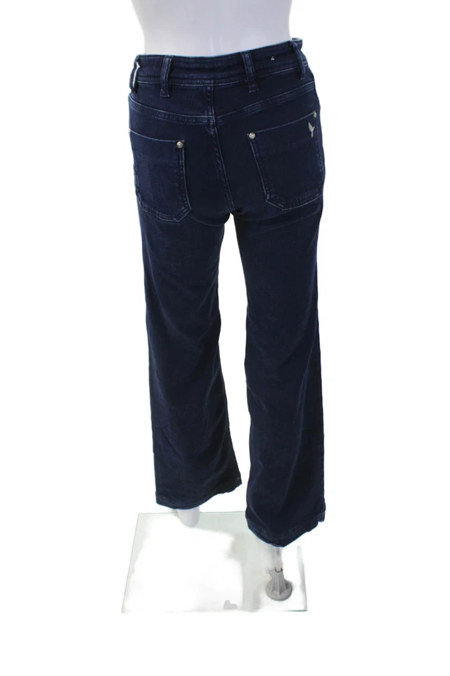 Pantalones de mezclilla MiH para mujer con cremallera tiro medio columna pierna azul talla 24 Foto 3 de 4