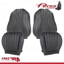 4 Pcs For 2017-2020 Mercedes Benz E300 Front Side Leather Seat Covers Black