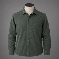 Brandini Le Collezioni XXL Green Button Front Long Sleeve Shirt RN13711 Korea