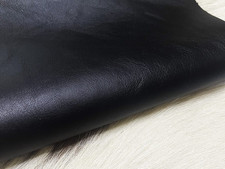 Black Full-Grain Cow Leather Hide 3 oz 1.2mm Rough Cut 2-3 sq ft for Crafts