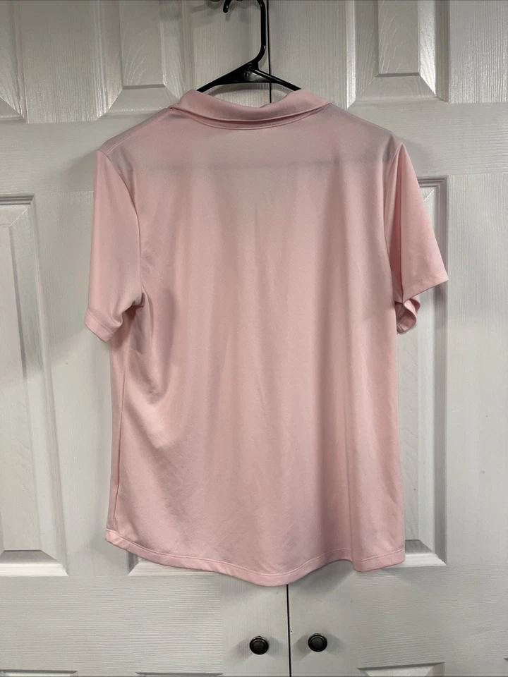 Lady Hagen Golf Women's Size XL Hydro Dri Pink Short Sleeve Polo V Neck EUC - Image 2 of 3