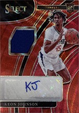 2021-22 Panini Select Keon Johnson Red Wave RPA Brooklyn Nets Sick Patch