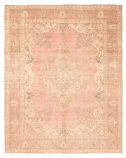 Vintage 9'10" x 12'2" Geometric Hand-Knotted Carpet Traditional Wool Area Rug