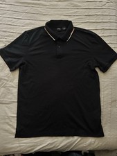 Hugo Boss Black Label Men's Black Parlay 145 Tipped Short Sleeve Polo Shirt XL