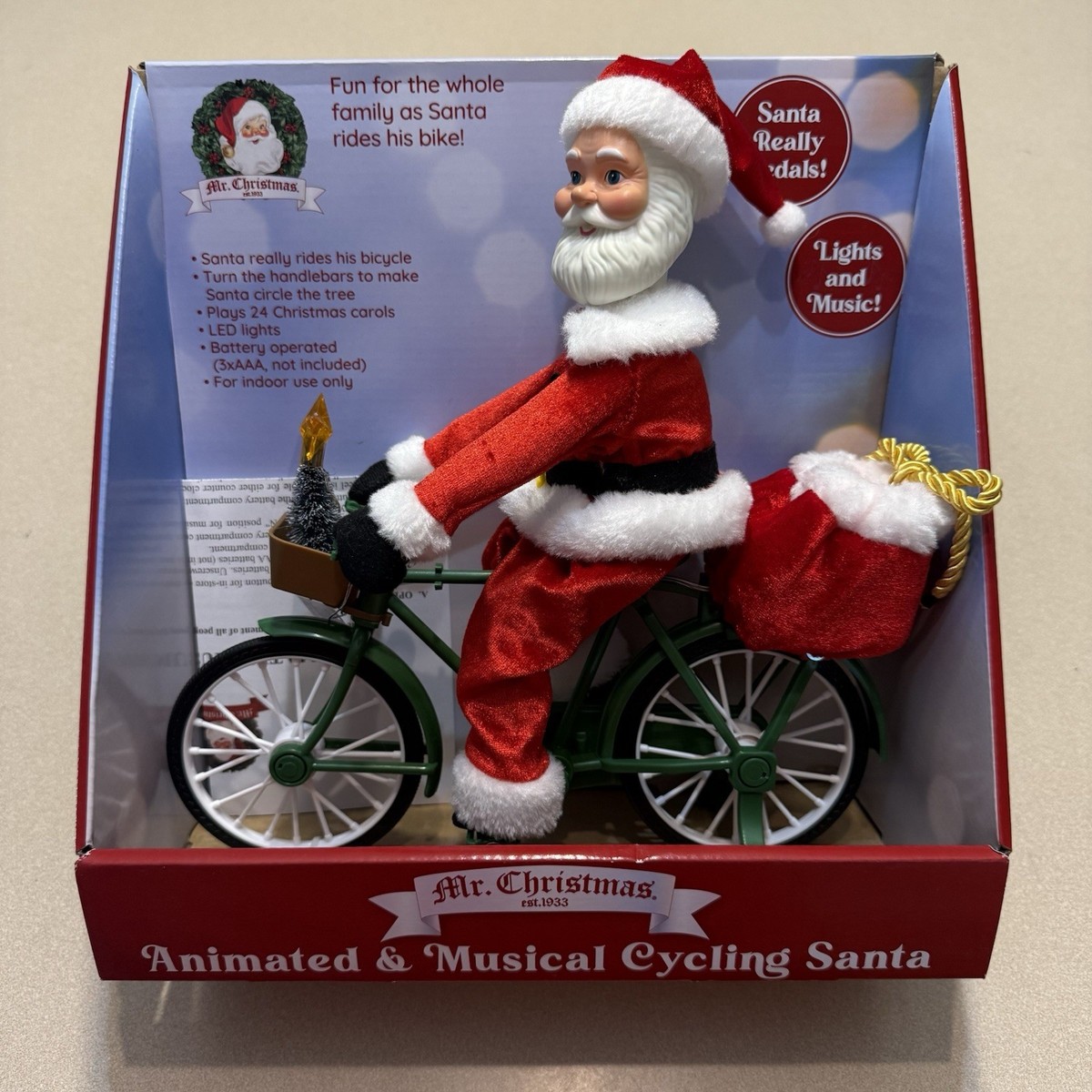 New In Box 2025 Mr. Christmas Animated & Musical Cycling Santa