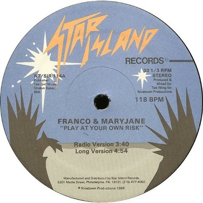Franco & Maryjane - Play At Your Own Risk (Vinyl 12'' - 1986 - US - Original)