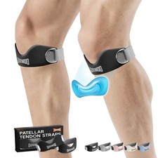 GOUNOD Silicone Patellar Tendon Support Strap 2 Pack,Knee Strap for Knee Pain...
