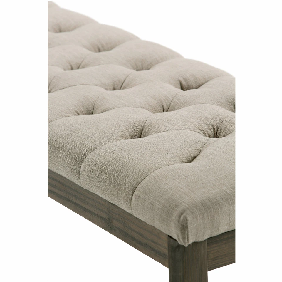 Waverly 48 inch Wide Traditional Rectangle Tufted Ottoman Bench in Natural Li... - Image 4 of 4