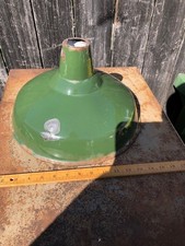 Vintage Industrial Enamel Pendant Light Shade Green 14 inch diameter - Cheap