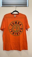 Zumba Wear Orange Graphic T-Shirt Short Sleeve Fitness Workout Top Original Logo