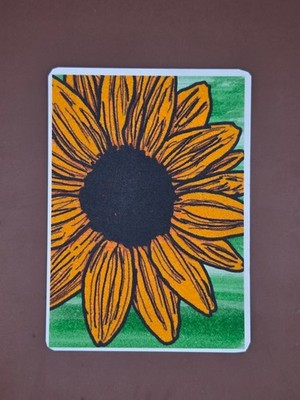 ACEO original art by Nicki H - 2.5'' x 3.5'' - Sunflower 1/9