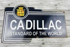 VINTAGE 15x9" CADILLAC SERVICE PORCELAIN SALES GAS STATION OIL  DEALERSHIP SIGN