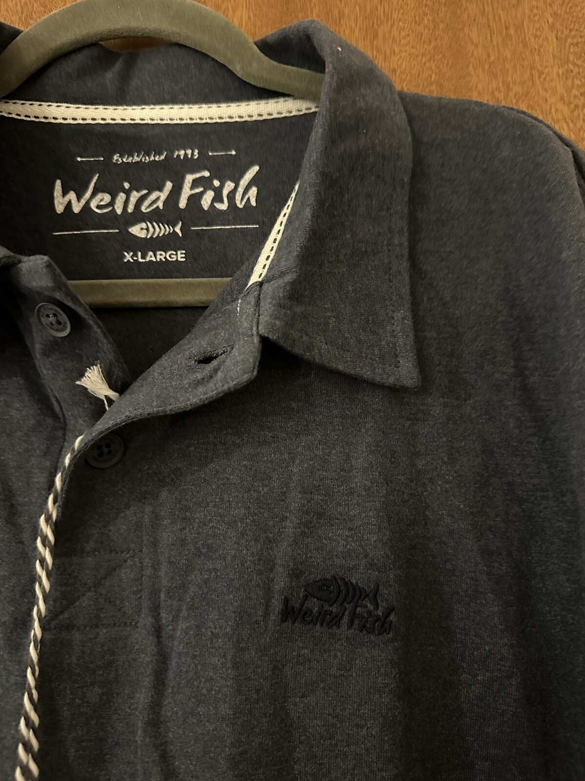 Mens Navy Weird Fish Polo Shirt Size XL eBay