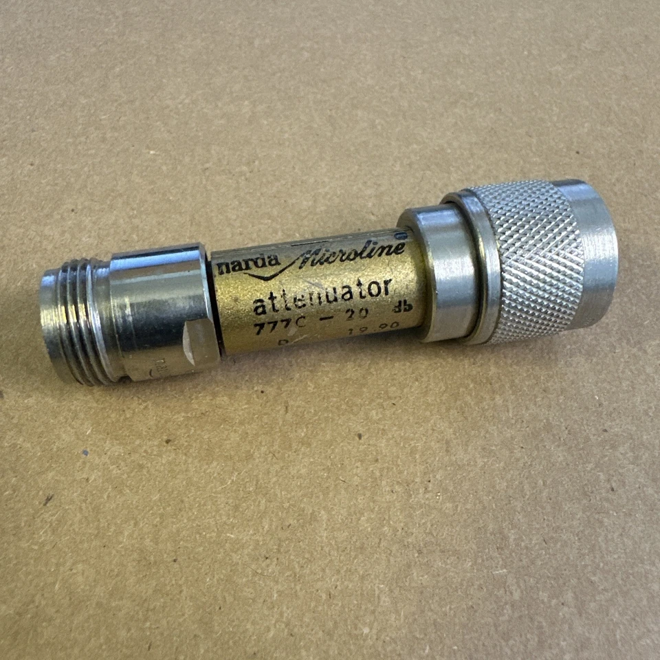 NARDA 777C 20dB 19.8 DC 12.4 GHz ATTENUATOR N-TYPE MALE TO FEMALE CONNECTOR - Image 3 of 4
