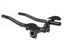 Alu TT Lenker Aero Bar Aufsatz Triathlon Zeitfahren 31,8 26 25,4mm Schwarz
