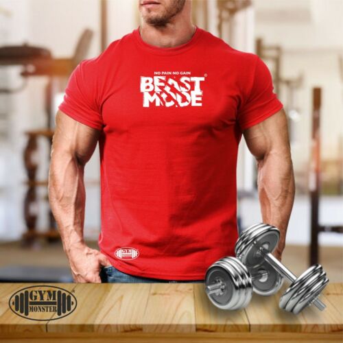 Beast Mode T Shirt Gym Clothing Bodybuilding Training Workout Exercise MMA Top - Picture 4 of 18