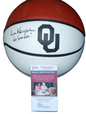 LON KRUGER signed (OKLAHOMA SOONERS) College HOF logo basketball JSA AX28859 LON KRUGER signed (OKLAHOMA SOONERS) College HOF logo basketball JSA AX28859