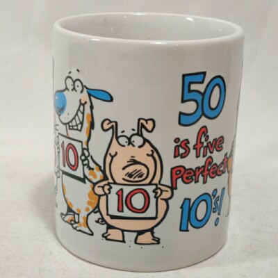 Vintage"50 Is Five Perfect 10's!" Coffee Mug Tea Cup 50th Birthday Gift  Hallmark | eBay