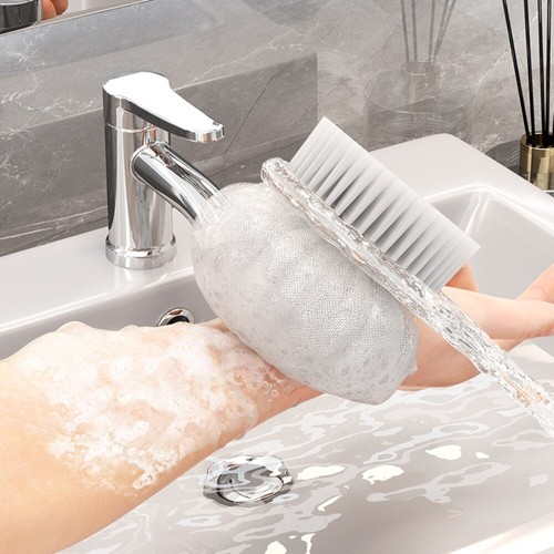 Portable Crystal Handle Bath Brush Transparent Back Scrubber Brush Shower - Picture 4 of 14
