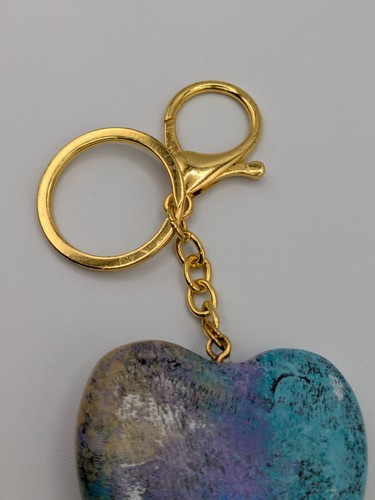 Mexikanisches Herz mit Schmetterling Schlüsselanhänger, Goldkette mit Ring/Verschluss und Quaste, 8" - Bild 7 von 10
