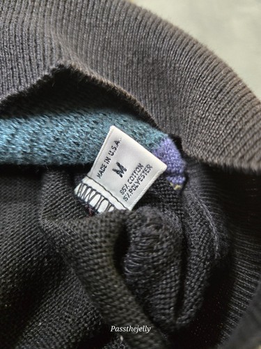 St Croix Knits 3D Shirt Mens Medium Vintage Coogi Style Multi Colored Collar USA - Picture 10 of 12