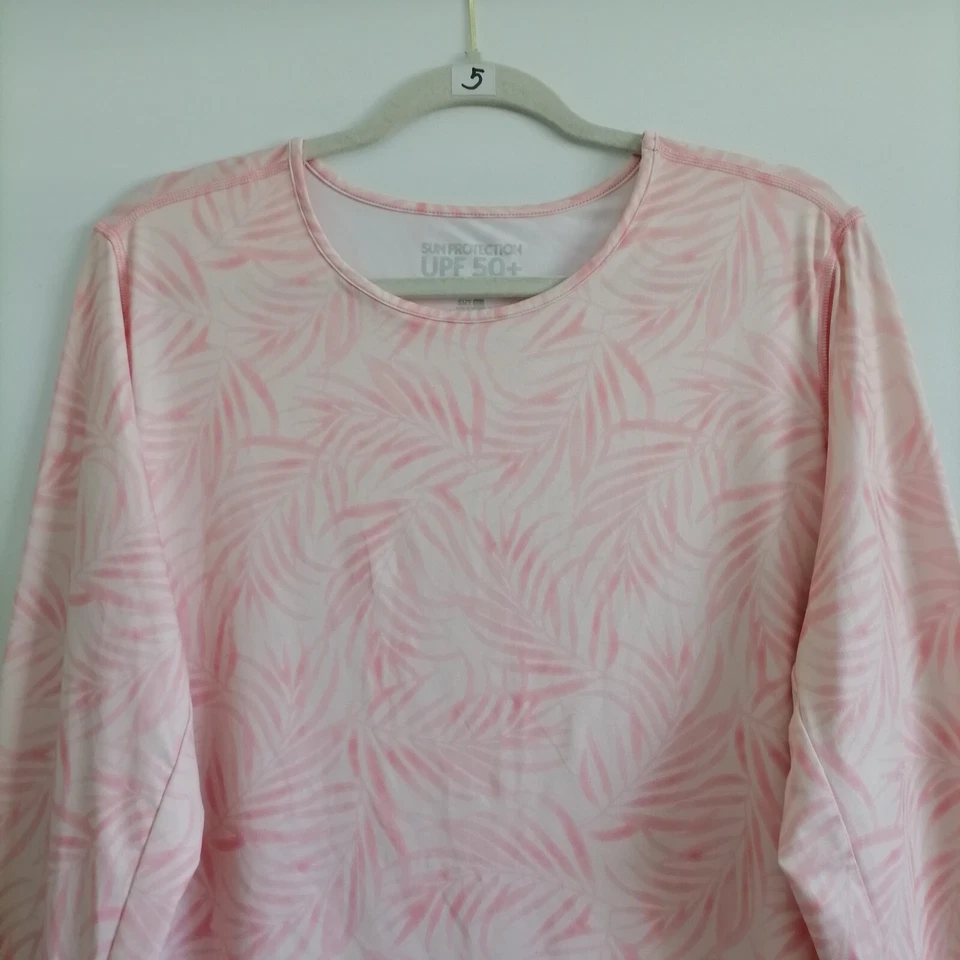 Blusa Top 32 Degree Cool Mujer Rosa UPF 50+ Protección Solar Estampado Hoja Talla XXL Foto 2 de 4