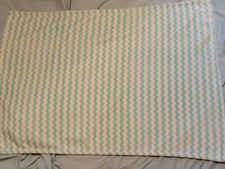 Baby Blanket Chevron aqua green white stripes minky missing brand tag 38 x 30